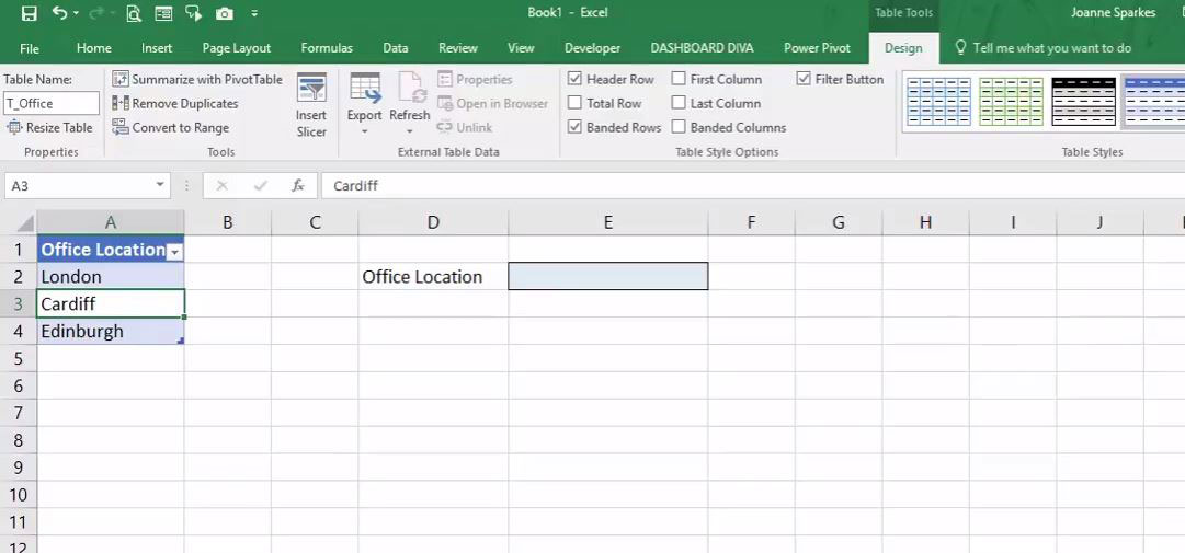 Excel Drop Down Dynamic List